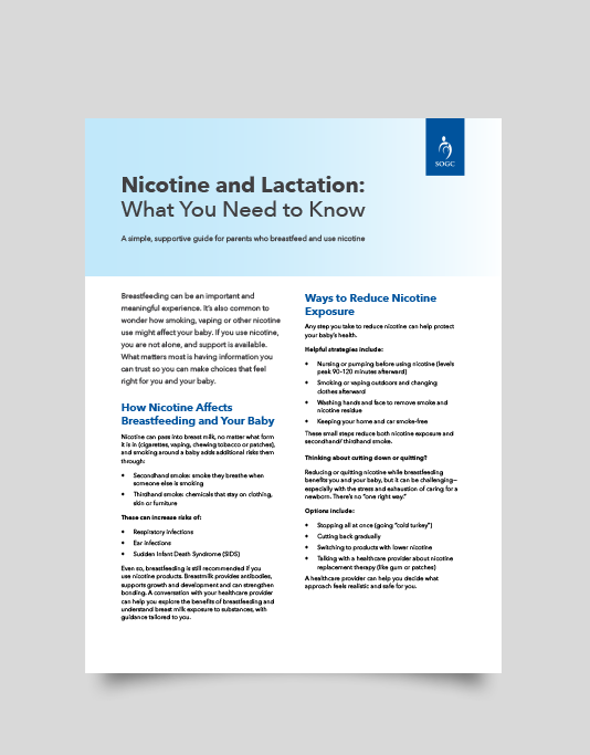 chewing tobacco and breastfeeding Nicotine Use in Pregnancy Secondhand Smoke Is a Risk